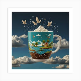 Coffee Mug In The Sky 1 Art Print