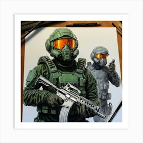 Halo Soldier 2 Art Print