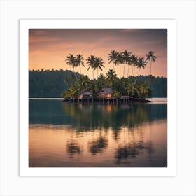 Sunset On The Island Art Print