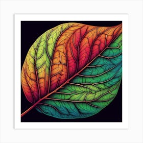 Colorful Leaf Art Print