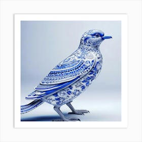 Blue And White Pigeon Art Print