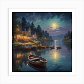 Night On The Water 1 Art Print