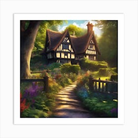 Pathway into Manor House Garden Art Print