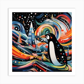 Penguin In The Sky Art Print