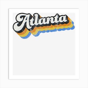 Atlanta Retro Script Distressed Atl Pride Art Print