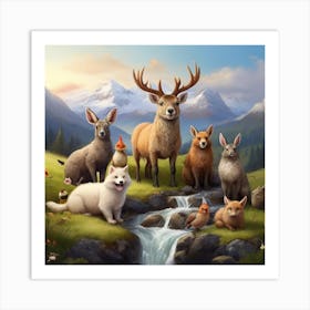 Animals Of The Forest Art Print