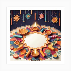 Diwali Greeting Card 6 Art Print