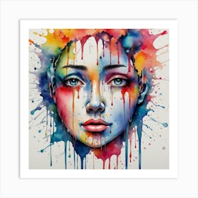 Watercolor Of A Woman 3 Art Print