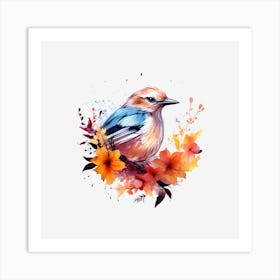 Bird With Flowers Art Print