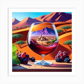 Wine Glass In The Desert Art Print