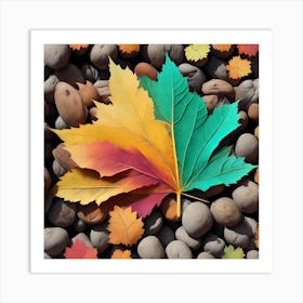 Autumn Leaves And Nuts Art Print