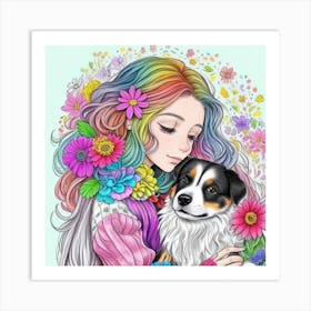 Girl and dog Charms7 Art Print