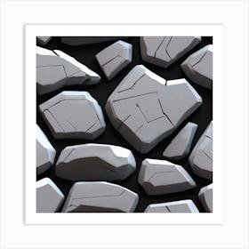 Rocks On A Black Background 3 Art Print