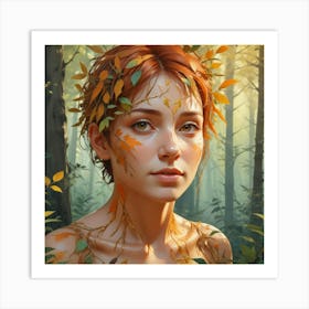 Girl In The Forest 1 Art Print