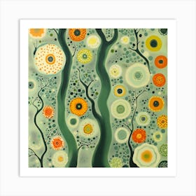 Yayoi Kusama Inspired Nature in Fall Art Print