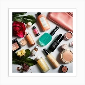 A Photo Of A Variety Of Beauty Products 2 Art Print