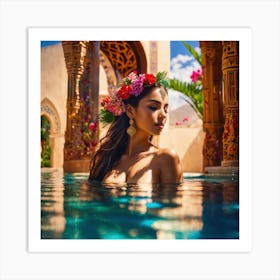 Peaceful Morocco Sexy Woman Swiming Pool Cach Ces (5) Art Print
