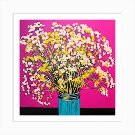 Gypsophila Babys Breath 2 Pop Art Illustration Square Art Print