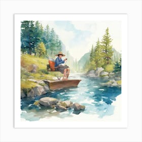 Fishing In The River Art Print