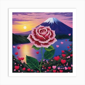 Roses And Hearts Art Print