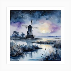 fenland night Art Print