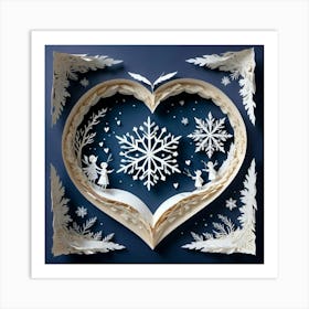 Heart With Snowflakes 1 Art Print