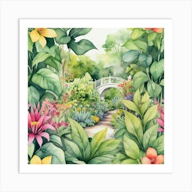 Watercolor Garden Art Print