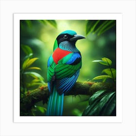 Colorful Bird In The Forest Art Print