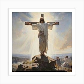 A Depiction Of A Sunday Morning Where The Essence Of The Resurrection After Jesus Christs Crucifixi (2) Art Print