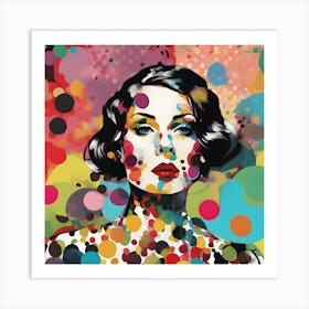 Polka Dots Woman Art Print