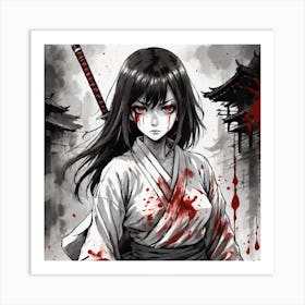 Samurai Girl Art Print