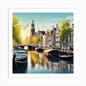 Amsterdam city painting Art Print