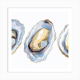 Watercolor Oysters Art Print