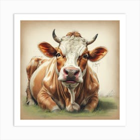 Cow Portrait 9 Art Print