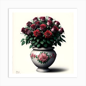 Roses In A Vase 5 Art Print