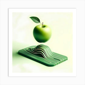 Apple On A Cutting Board Art Print