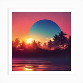 Sunset At The Beach 128 Art Print