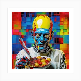 Man With A Bowl Of Food 1 Art Print