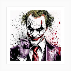 The Joker Portrait Ink Painting (14) Art Print