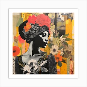 Woman With Flowers Art Print