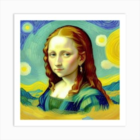 Youthful Elegance Mona Lisa in Her Prime Art Print