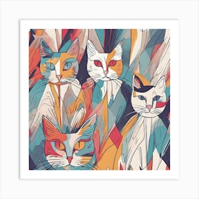 Cats On The Wall Art Print