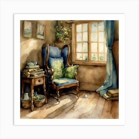 Chair By The Window Art Print