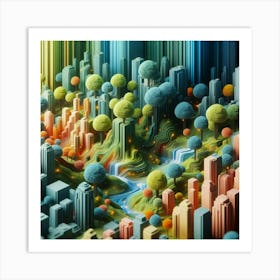 3d Cityscape Art Print