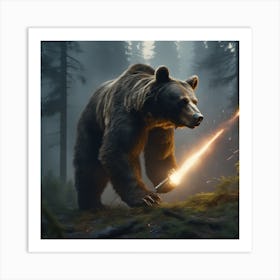 Bear With A Sword Art Print