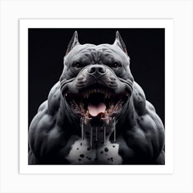 Bestial pitbull Art Print