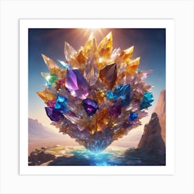 Rainbow Crystal Cluster from The Universe Art Print