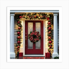 Christmas Front Door 4 Art Print