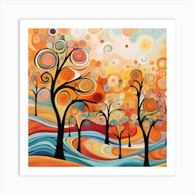 Abstract Tree Painting 1 Art Print