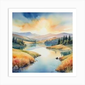 Watercolor Landscape Painting Painting Art Print